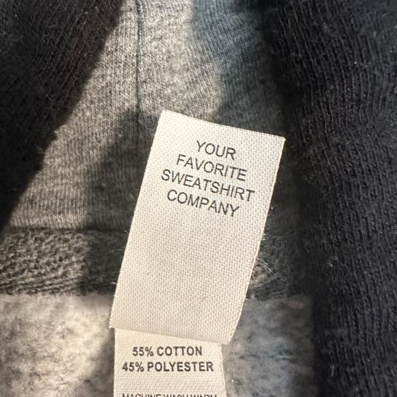 Independent Trading Company Sweatshirt Hoodie Mens L Fleece Gray Black Pullover - Picture 7 of 8